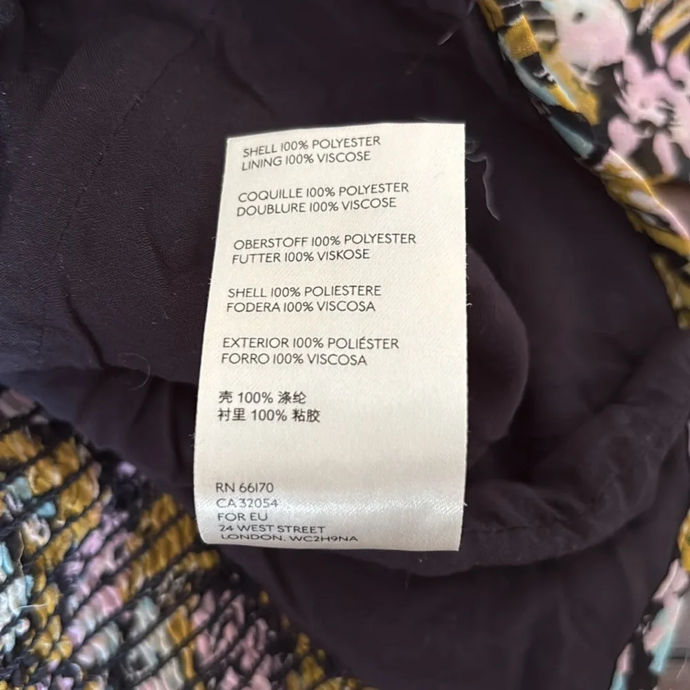 Free People Mabel Printed Ruffle Tie-Front Open-Back Floral Blouse Size Large